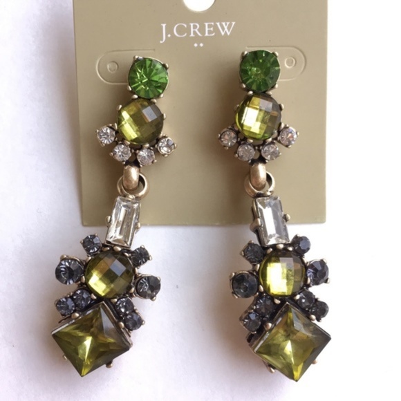 Jcrew green crystal statement earrings - Picture 7 of 7